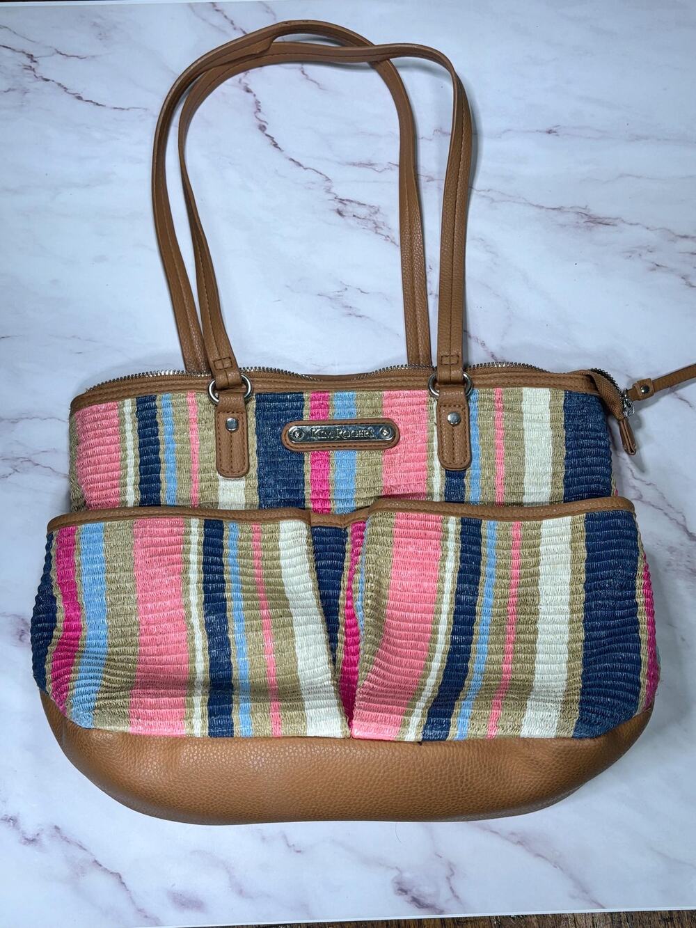 Kim Rogers Purse Pastel Colors Shimmer Spring Rainbow Bag Pocketbook